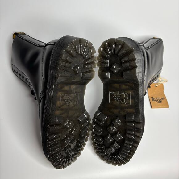 Dr. Martens 1490 Bex 10-Eye Smooth Leather Mid Calf Boots in Black - Picture 8 of 9